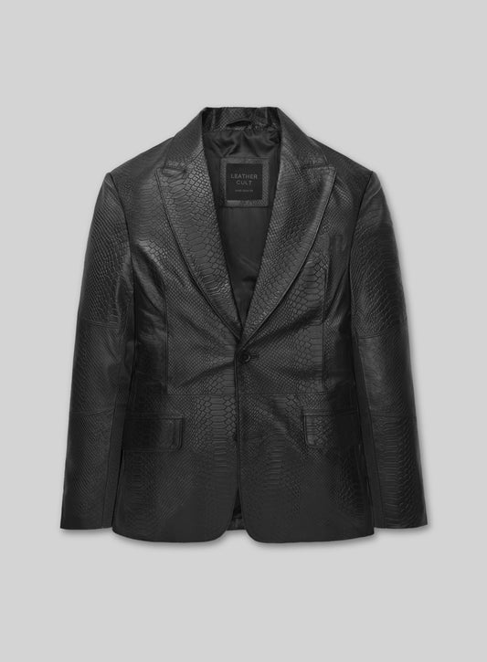 Black Python Catwalk Leather Blazer # 2