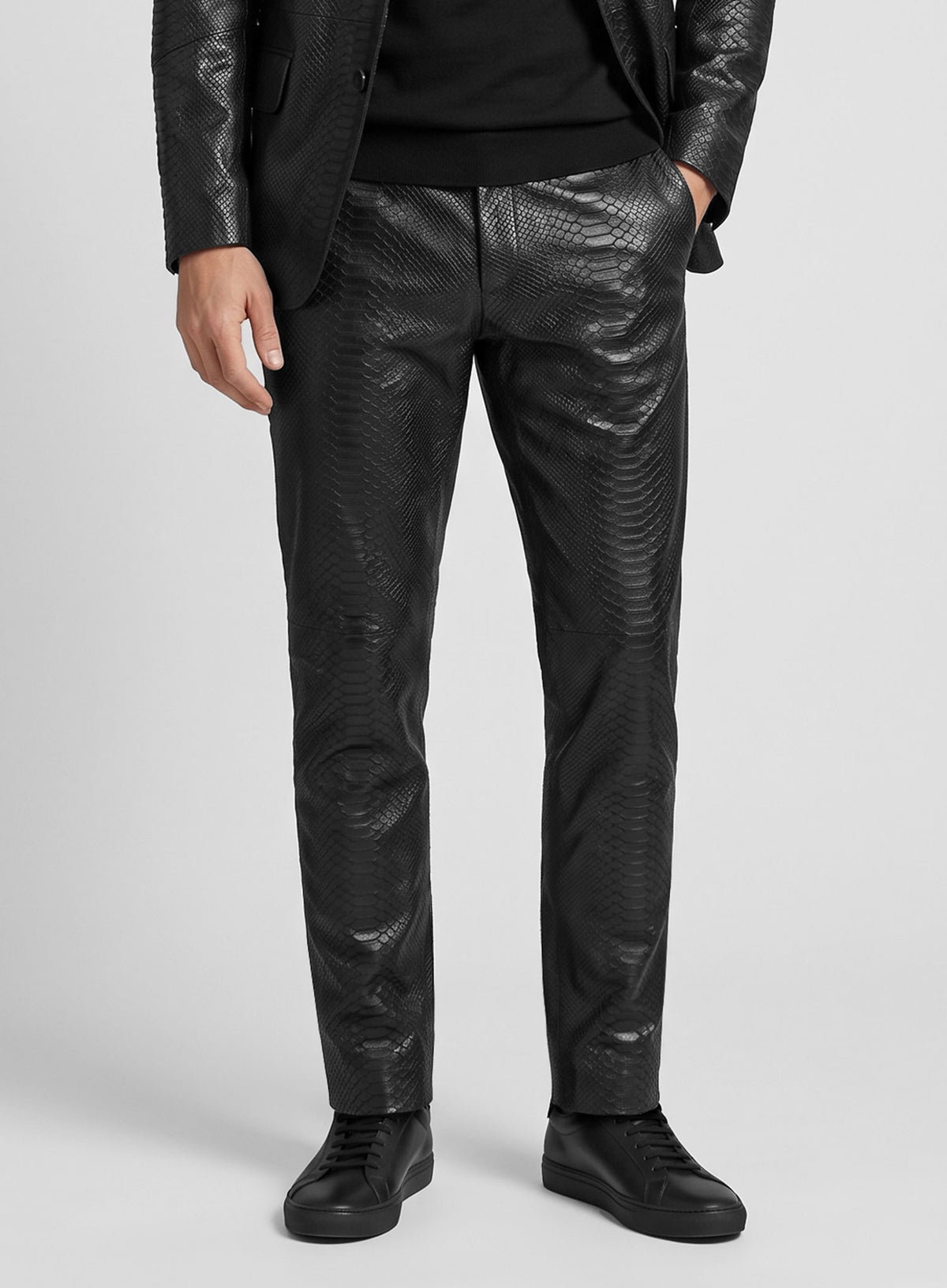 Black Python Leather Suit