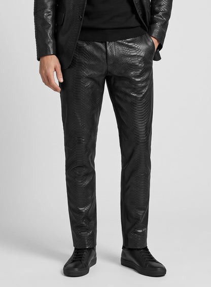 Black Python Leather Suit