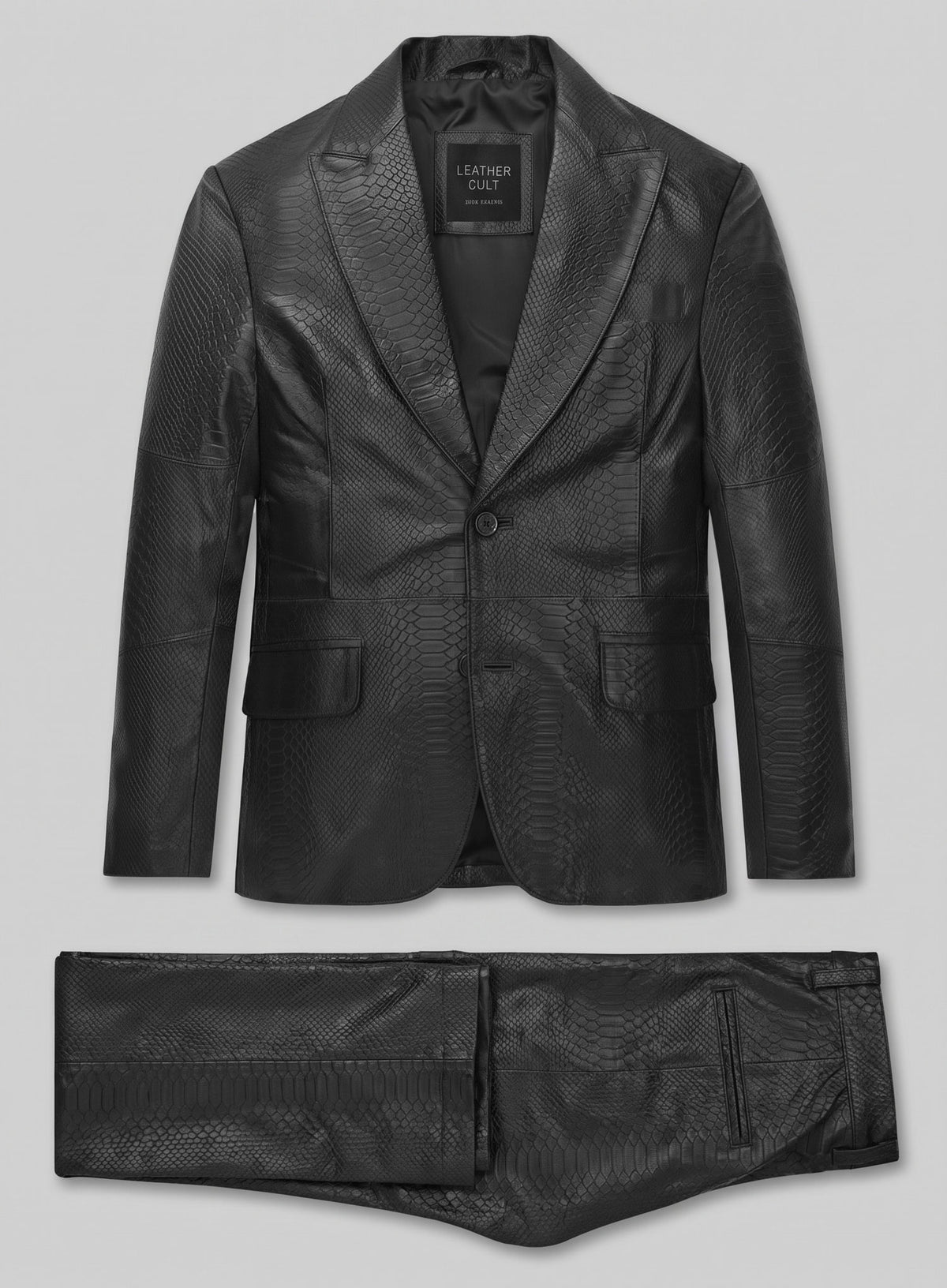 Black Python Leather Suit