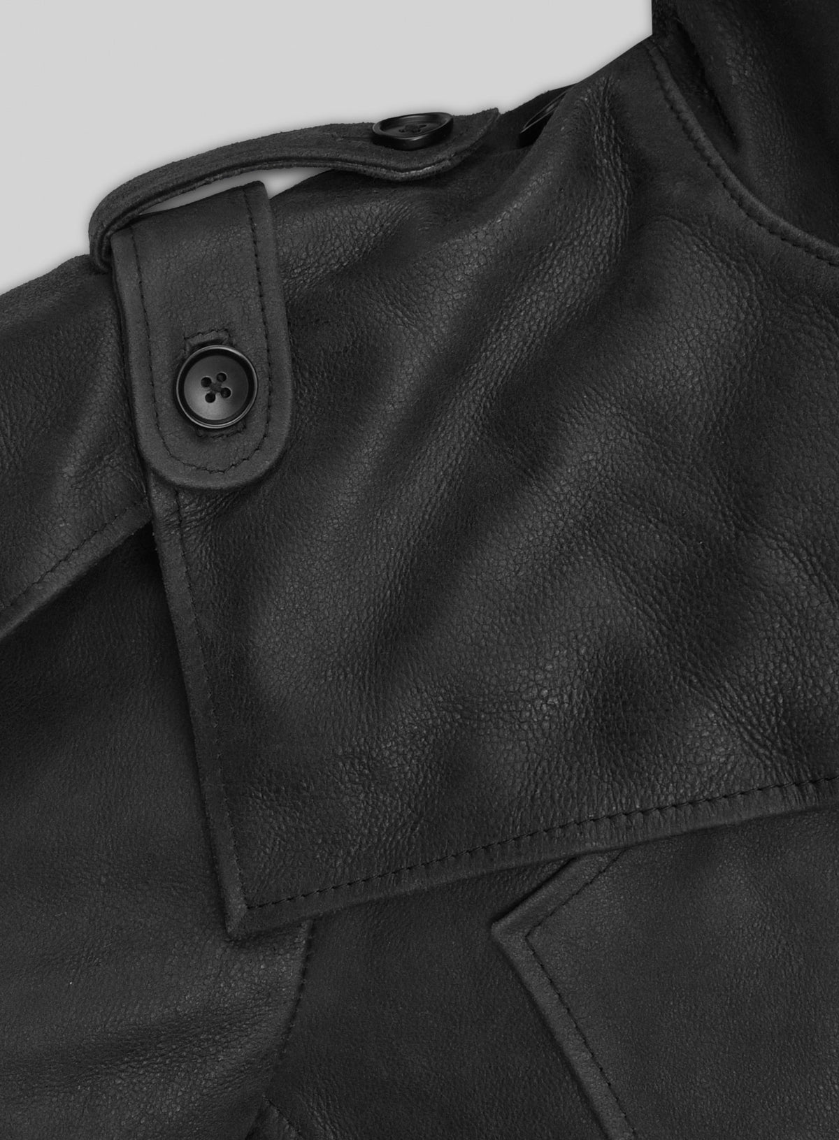 Black Sentinel Hooded Leather Long Coat