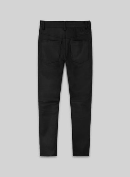 Black Stretch Leather Jeans