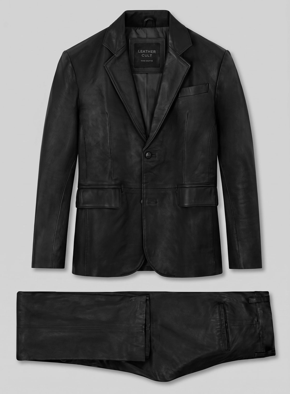 Black Stretch Leather Suit