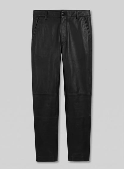 Black Stretch Leather Suit