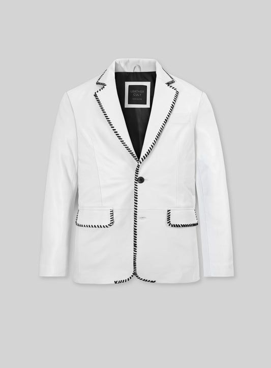 Black Striped White Medieval Blazer