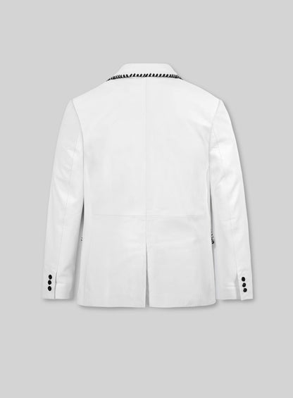 Black Striped White Medieval Blazer