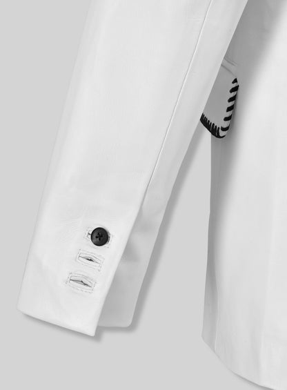 Black Striped White Medieval Blazer
