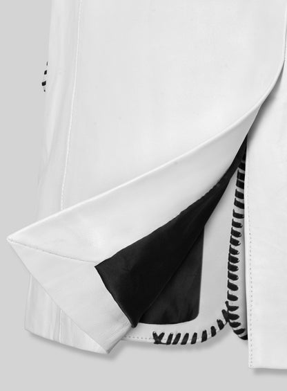Black Striped White Medieval Blazer