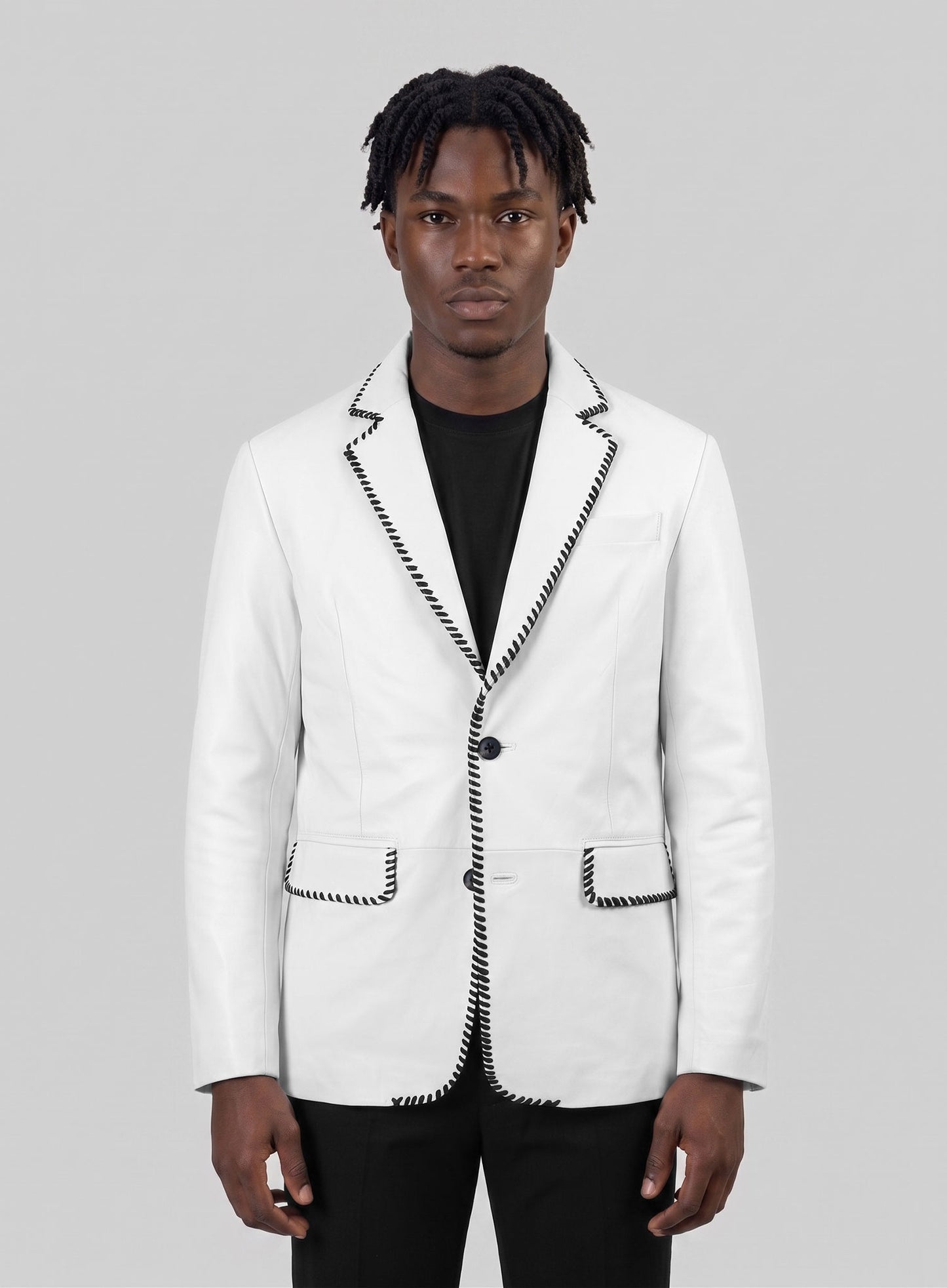 Black Striped White Medieval Blazer