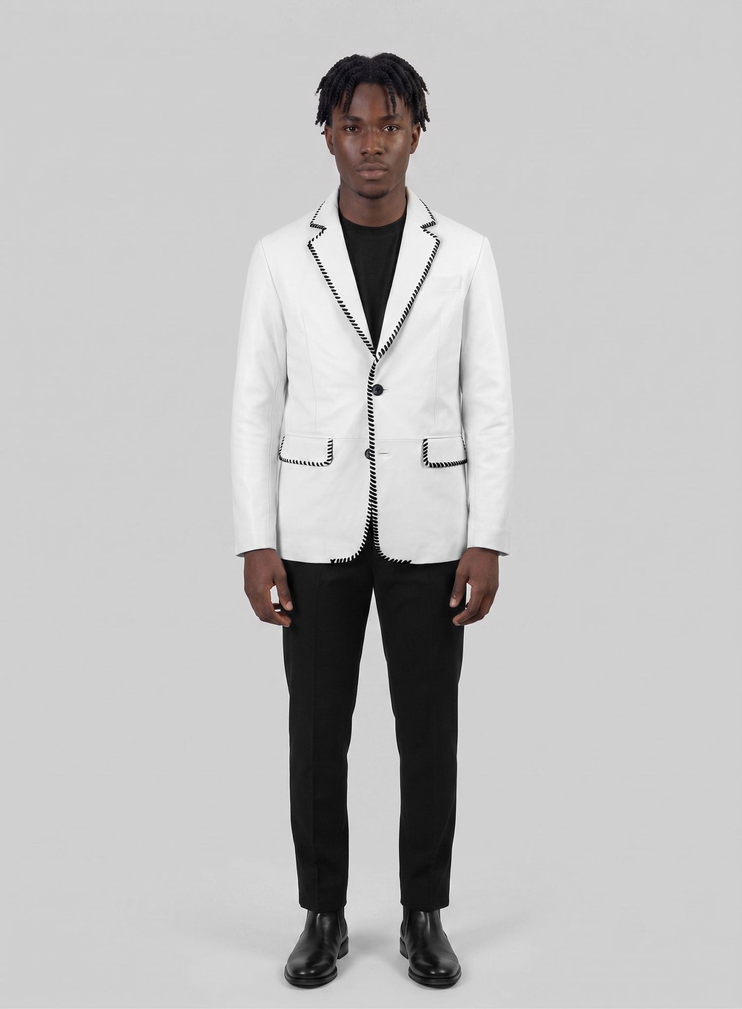 Black Striped White Medieval Blazer