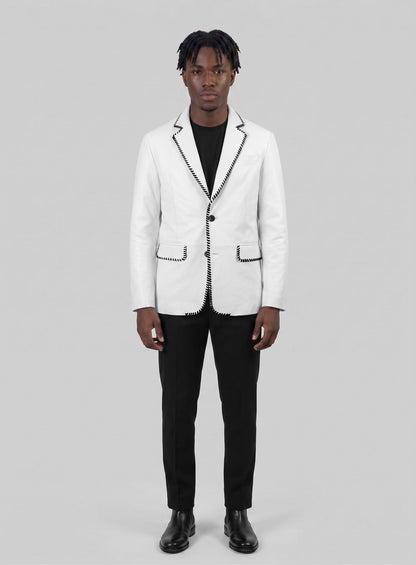 Black Striped White Medieval Blazer