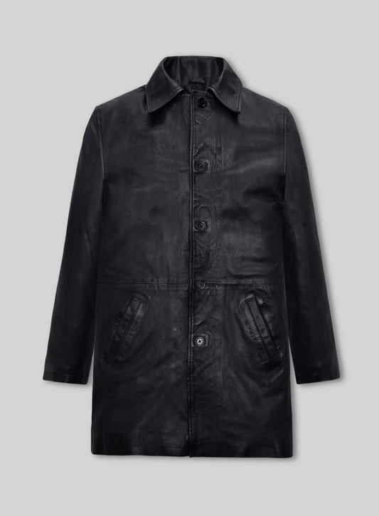 Black Washed & Wax Supernatural Dean Winchester Leather Trench Coat
