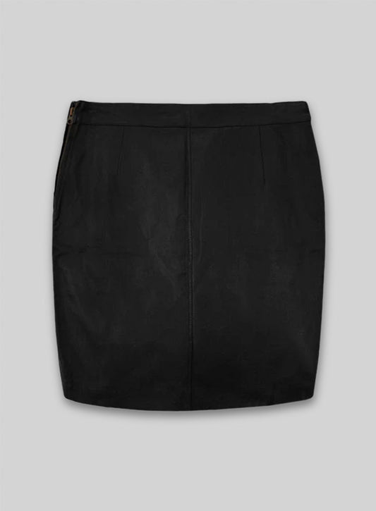 Black Basic Leather Skirt - # 153 - M Regular