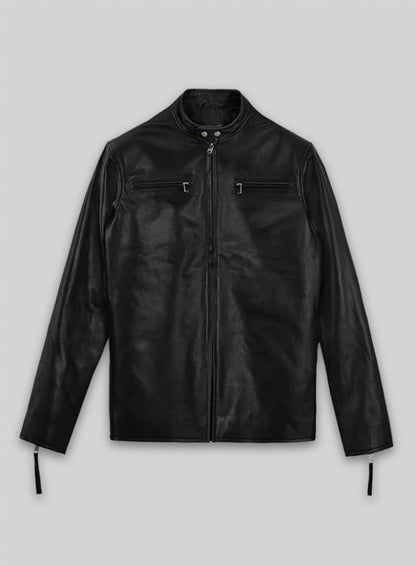 Black Bradley Cooper Burnt Leather Jacket