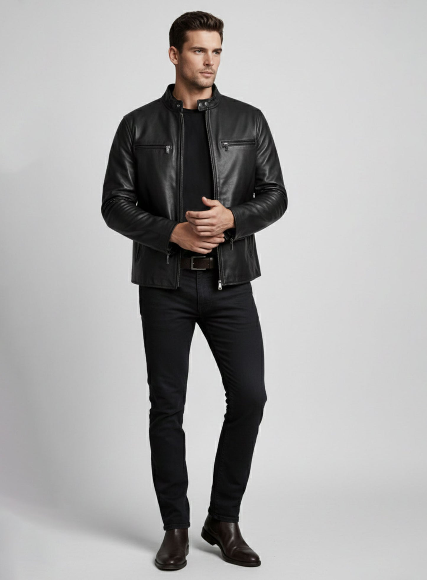 Black Bradley Cooper Burnt Leather Jacket