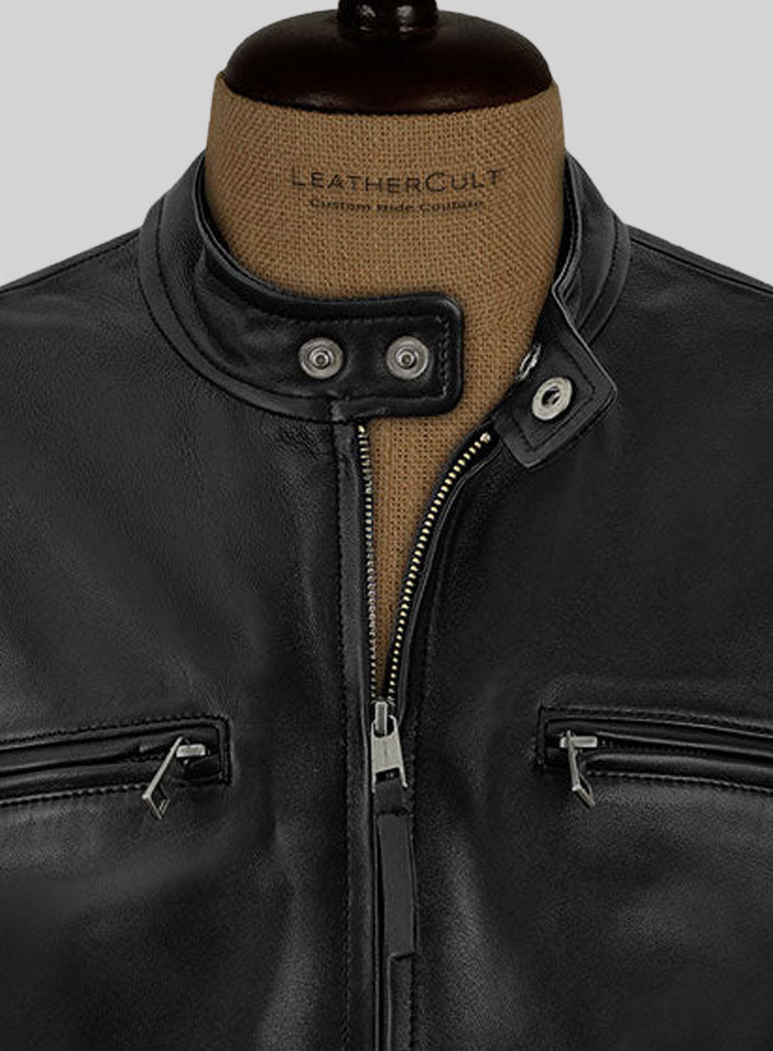 Black Bradley Cooper Burnt Leather Jacket