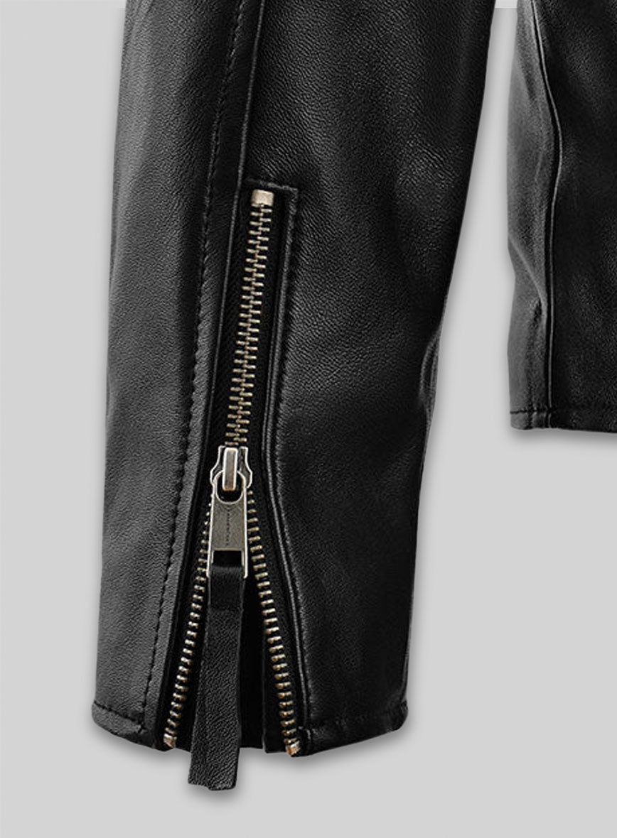 Black Bradley Cooper Burnt Leather Jacket