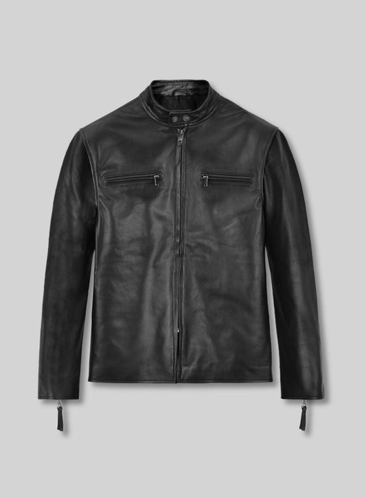 Black Bradley Cooper Burnt Leather Jacket