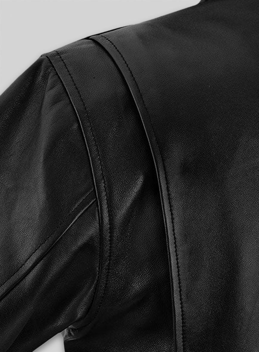 Black Bradley Cooper Burnt Leather Jacket