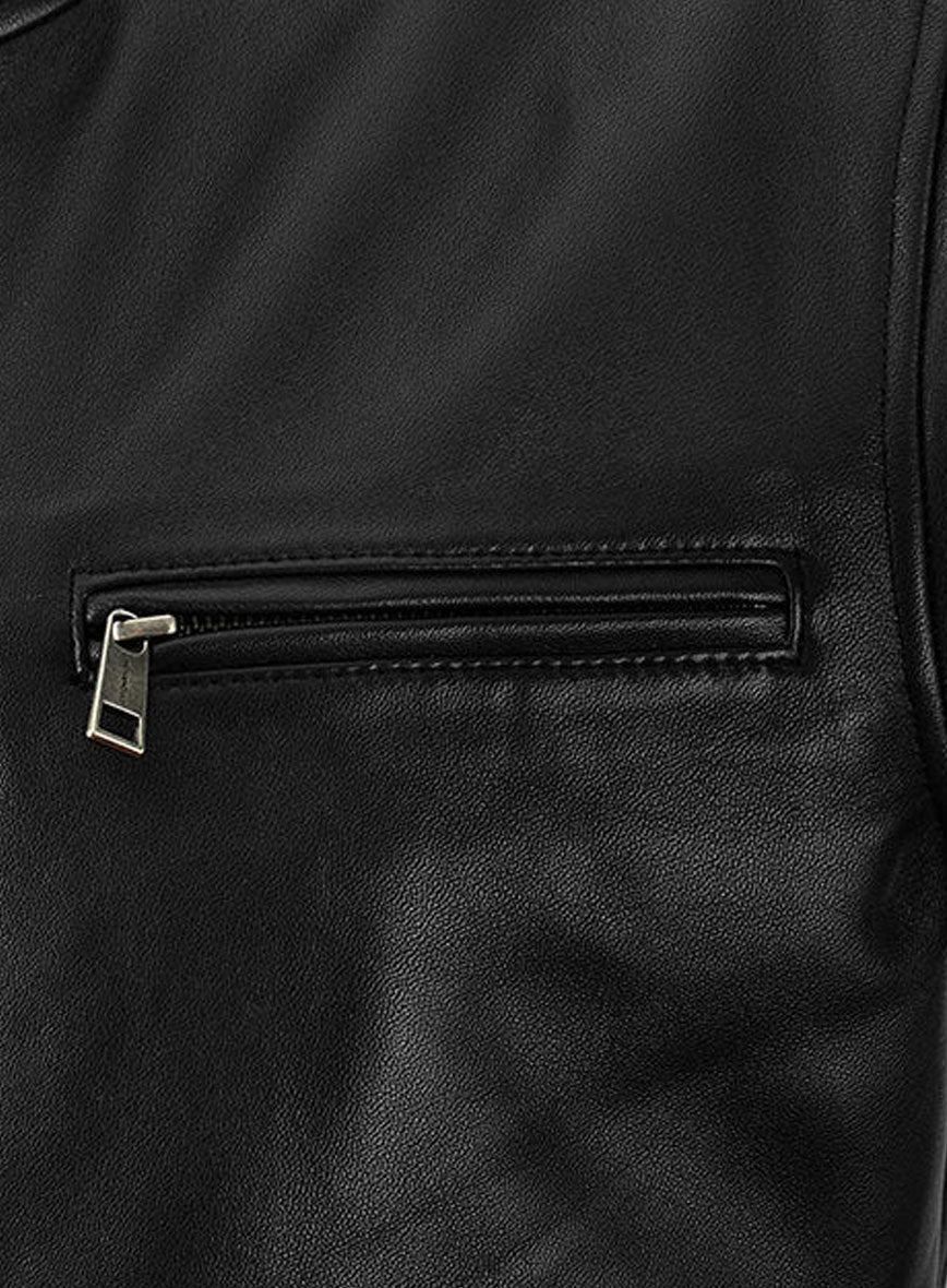Black Bradley Cooper Burnt Leather Jacket