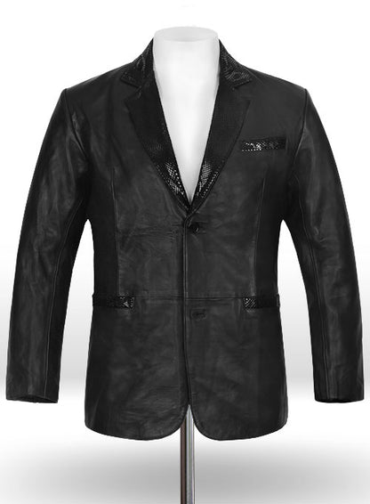 Black Hampton Leather Blazer - LeatherCult