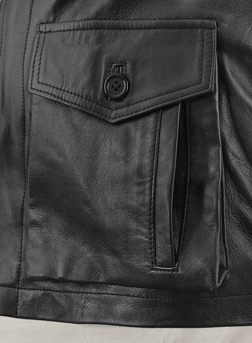 Black Jensen Ross Ackles Supernatural Season 7 Leather Jacket - LeatherCult