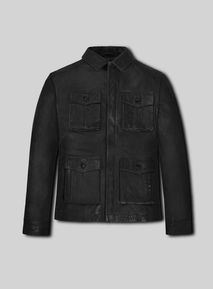 Black Jensen Ross Ackles Supernatural Season 7 Leather Jacket