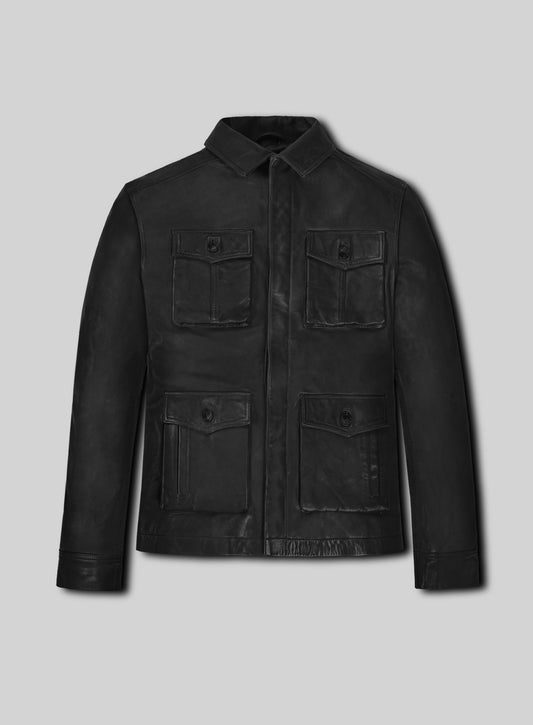 Black Jensen Ross Ackles Supernatural Season 7 Leather Jacket