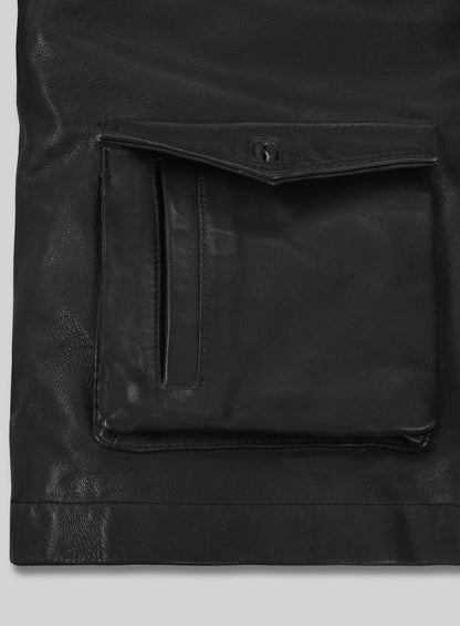 Black Jensen Ross Ackles Supernatural Season 7 Leather Jacket