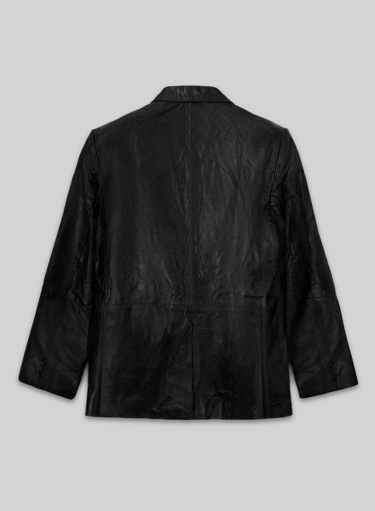 Black Leather Blazer  - 42