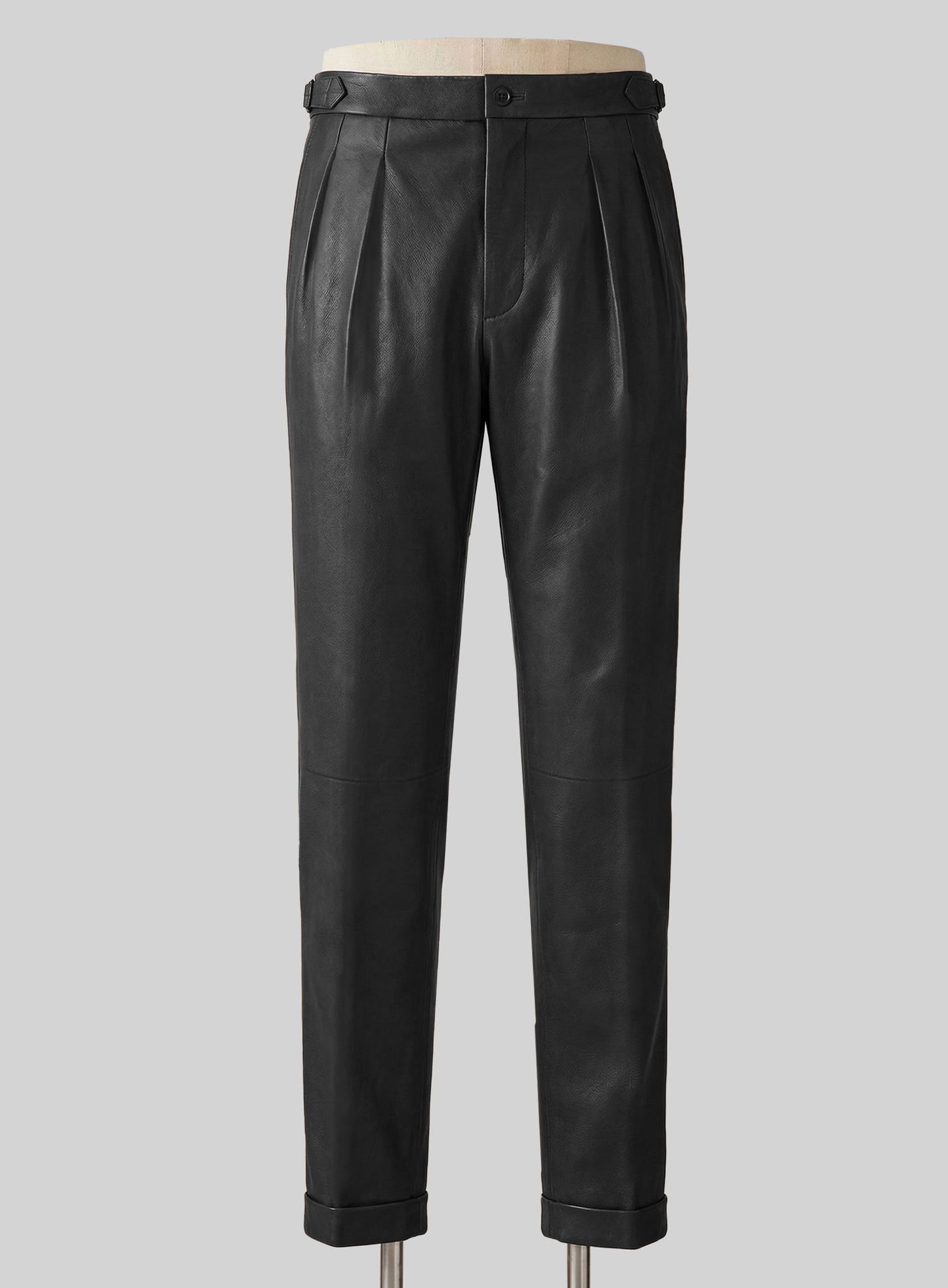 Black Leather Gurkha Pant