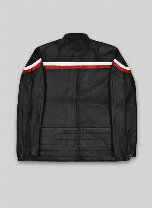 Black Leather Jacket #882 - 3XL