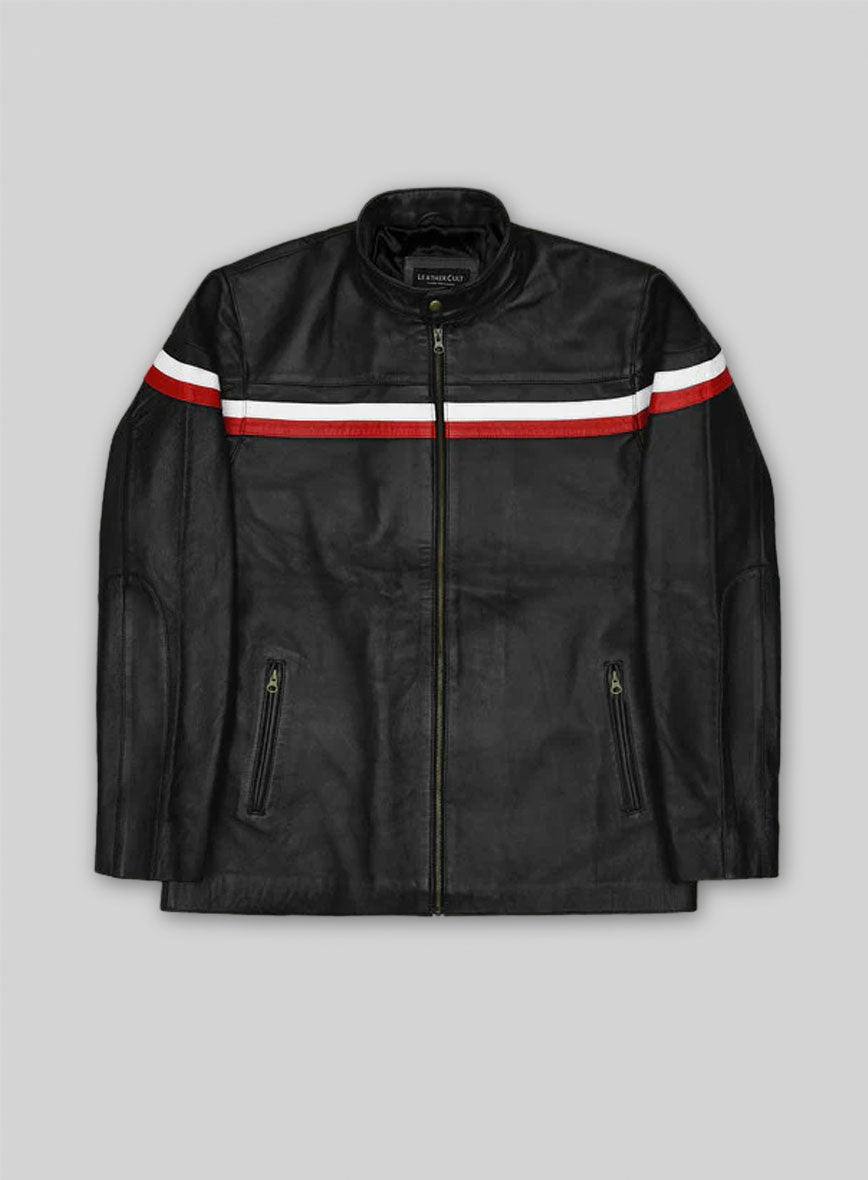 Black Leather Jacket #882 - 3XL