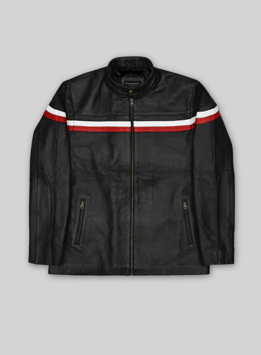 Black Leather Jacket #882 - 3XL