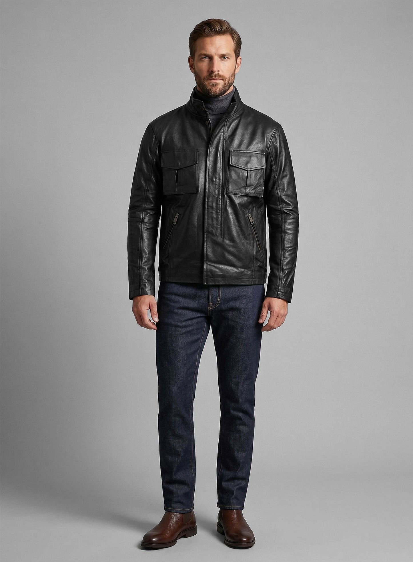 Black Leather Jacket # 126