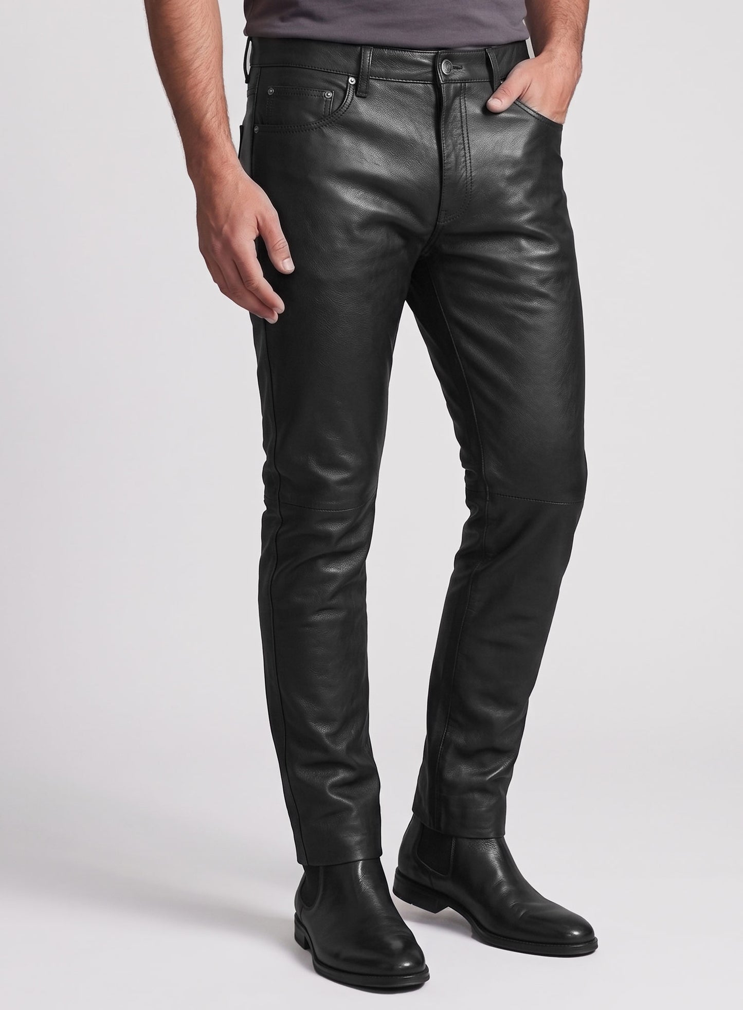 Black Leather Jeans