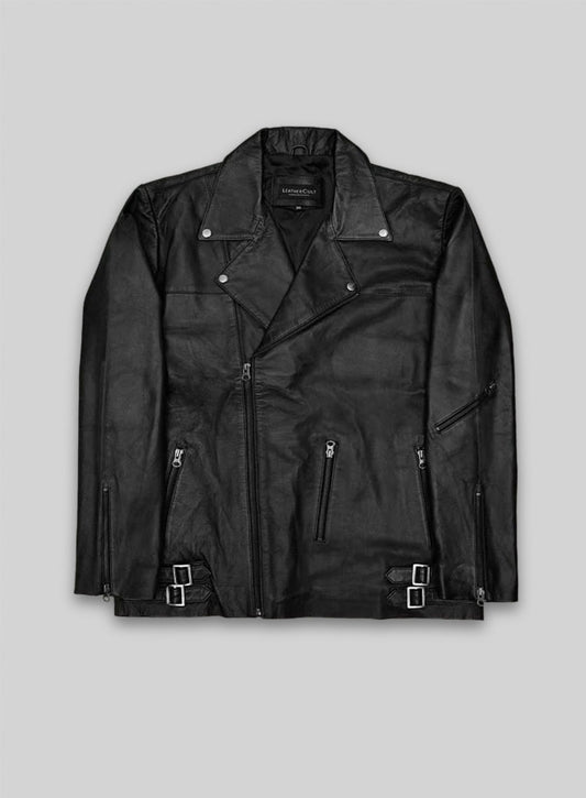 Black Leather Jacket #810 - 3XL