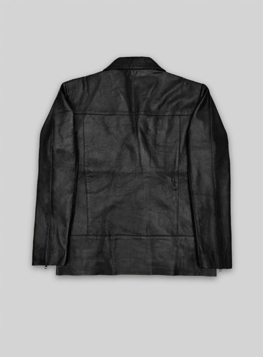 Black Leather Jacket #810 - 3XL