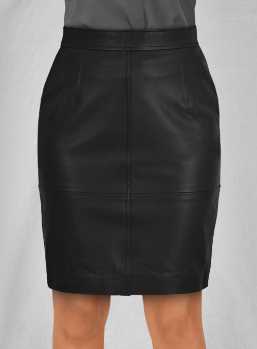 Black Meghan Markle Leather Skirt - LeatherCult