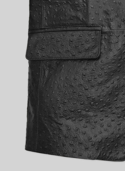 Black Ostrich Leather Blazer