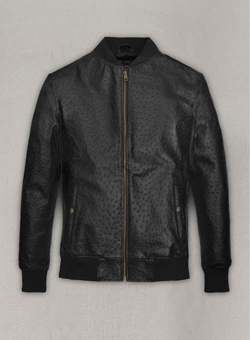 Black Ostrich Tom Cruise Leather Jacket #2 - LeatherCult