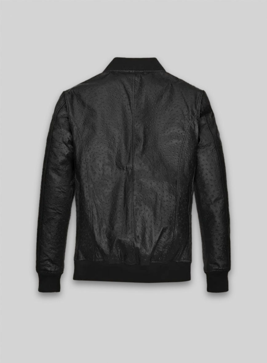 Black Ostrich Tom Cruise Leather Jacket #2