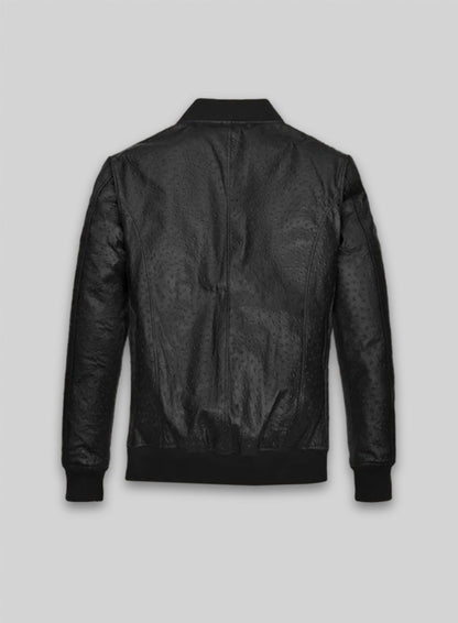 Black Ostrich Tom Cruise Leather Jacket #2