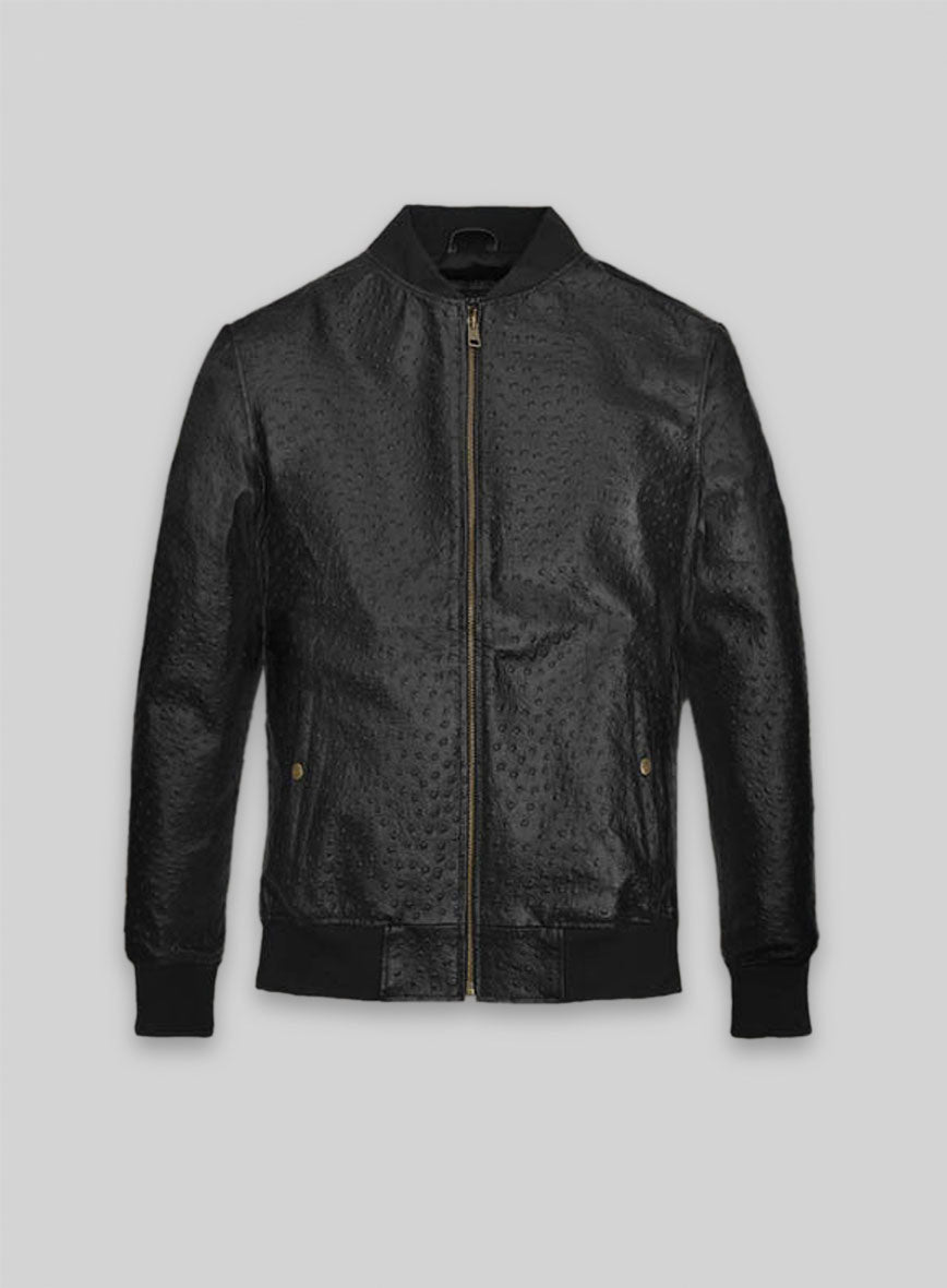 Black Ostrich Tom Cruise Leather Jacket #2