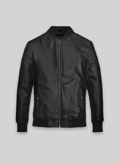 Black Ostrich Tom Cruise Leather Jacket #2