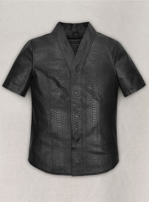 Black Python Kanye West Leather Shirt – LeatherCult