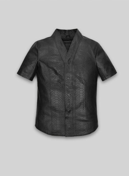 Black Python Kanye West Leather Shirt