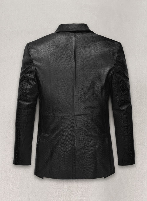 Black Python Catwalk Leather Blazer # 2 - LeatherCult