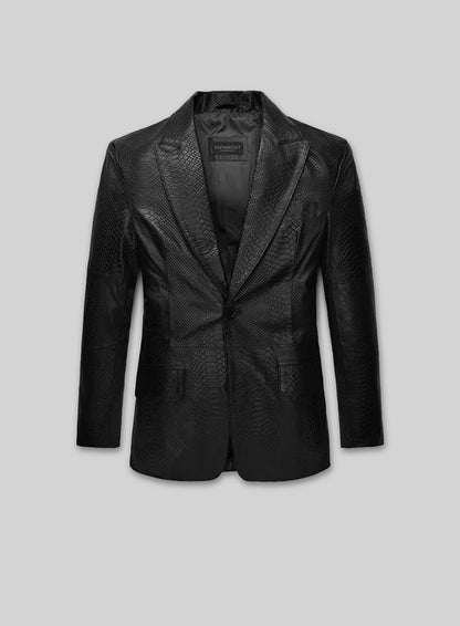 Black Python Catwalk Leather Blazer # 2