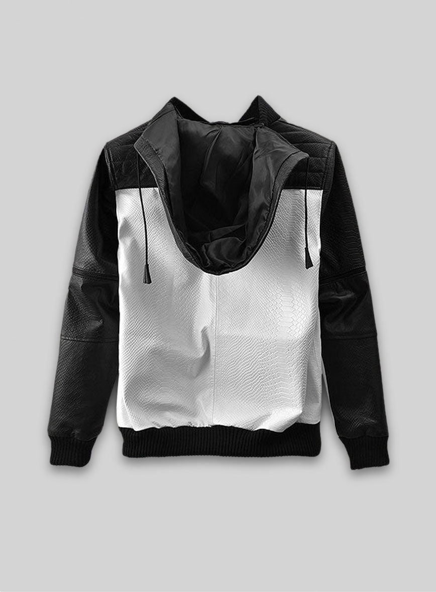 Black Python Tornado Convertible Leather Jacket